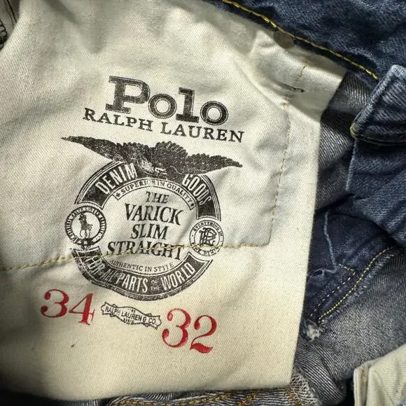 Polo Ralph Lauren Jeans Varick Slim Straight Denim Mens 34x32 (34x31 ACTUAL) - Picture 6 of 13